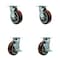 Service Caster 6 Inch Polyurethane Swivel Caster Set with Roller Bearings 2 Brakes SCC SCC-30CS620-PPUR-2-TLB-2 - alternate 5
